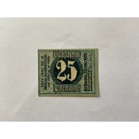 Нотгельд 25 пфеннигов. Веймарская республика - 1602