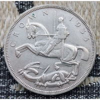 Великобритания 1 крона 1935 года, AU. Георг V. Серебро! Сторгуй за свою цену, предложи обмен! Y