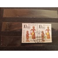 1993 Беларусь пара гашение Могилёв изделия из соломки искусство культура (4-3)