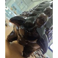 Зубр крупный. Керамический кувшин. 35x27см. С утратами