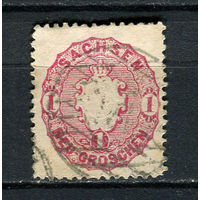 Германские земли - Королевство Саксония - 1863/1867 - Герб 1Ngr - [Mi.16] - 1 марка. Гашеная.  (Лот 50HB)-T4P51