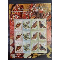 Марки Беларуси 2004 Бабочки, фауна, насекомые МЛ, без обложки КМ 581 - 584, каталог 10 евро