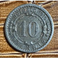 Банкнота 10 пфеннигов 1919 год. Виттен. Веймарская республика.