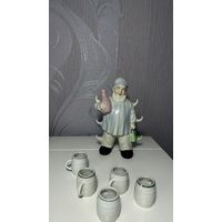 Антикварный ликерный набор Гном, Limoges Франция, нач. XX в.