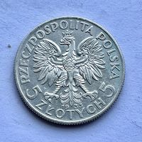 Монета СЕРЕБРО Польша 5 злотых 1933 год Ядвига ОТЛИЧНЫЕ