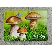 Календарик карманный 2025 белый гриб /желчный гриб Флора