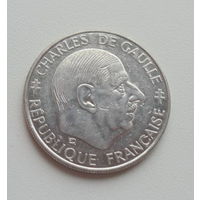 Франция 1 франк 1988 год 30 лет Пятой Республике Шарль де Голль