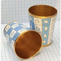 С 1 РУБЛЯ! 2 РЮМКИ СТОПКА РЮМКА ЭМАЛЬ ПОЗОЛОТА 40 ГРАММ СССР ЛЮМ