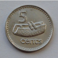 Фиджи 5 центов. 1990 г.