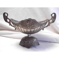 Фруктовница Конфетница Ладья Шлем Серебрение 31,3 х 15,3 см