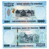 Руанда 1000 франков образца 2019 года UNC pw43 серия CG