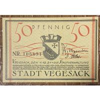 Нотгельд 50 пфеннигов 1921 год. Вегезак. Веймарская республика