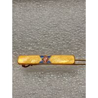 Винтажная заколка. Русские самоцветы. Эмаль.