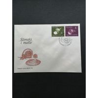 Польша 1990 КПД с полной серией марок "Улитки" (спецгашение) Mi.3273-3274 каталог 1.00 евро