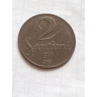 2 сантима 1928 года