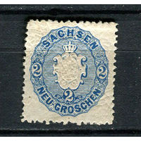 Германские земли - Королевство Саксония - 1863/1867 - Герб 2Ngr - [Mi.17] - 1 марка. MNH, MLH.  (Лот 51HB)-T4P51