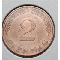 Германия. 2 пфенига 1991 года. J.