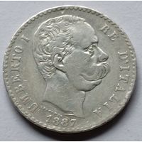 Италия. 2 лиры 1887 года.