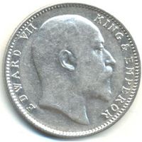 Британская Индия. Эдуард VII. 1 рупия 1904 г.