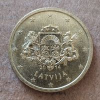 Латвия  50 евроцентов 2014 г., KM# 155