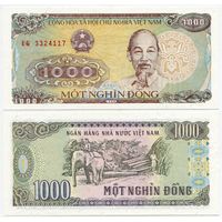 Вьетнам. 1000 донгов (образца 1988 года, P106a, UNC)