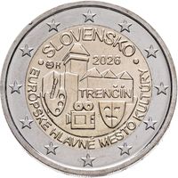 2 евро 2026 Словакия Тренчин UNC из ролла