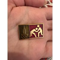 Значок Олимпиада Москва 1980 Борьба