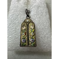 Серебряный кулон в эмалях 19 век(Иудаика)