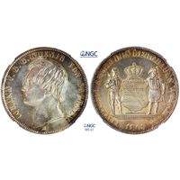 Талер 1869 г. Иоганн. Королевство Саксония (1806 - 1873). Германия. NGC MS 61. Серебро. КМ# 1223