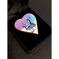 Брошь кулон Вечная любовь фарфор