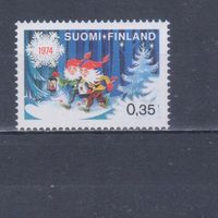 [1827] Финляндия 1974. Рождество.Новый Год. Одиночный выпуск. MNH. Кат.3 е.