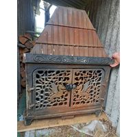 Антуражный Камин чугунный с мистическими драконами Минский завод отопительного оборудования разумный торг быстрая продажа