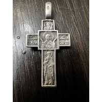 Крест двусторонний спас богородица 925 с рубля