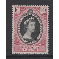1953 Британская МАЛАЙЯ /MALAYA Perak* Коронация Королева Елизавета II  SG#149