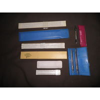 Логарифмическая линейка 3 шт.,циркуль времён СССР.С рубля.