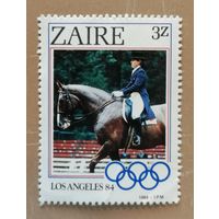 Марка Заир, серия посвященная Олимпийским Играм в Лос-Анджелесе, 1984 г., конный спорт