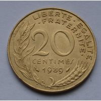 Франция, 20 сантимов 1989 г.
