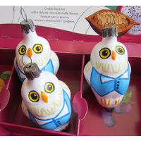 Елочные игрушки - "Сова в жилетке". Цена за 1 шт.