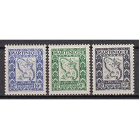62.FrK. Франция. Колонии. Мартиника. Доплатные марки. Карта острова. 1947 г. Mi.##27-29.