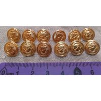 С РУБЛЯ/шт. Набор морских пуговиц. 12 шт. Привезёны из Швеции. Распродажа коллекции.