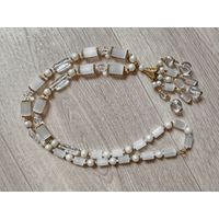 Бусы Чехия сатиновое стекло РЕДКОСТЬ!!!