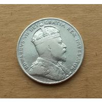 Ньюфаундленд, 50 центов 1909 г., серебро 0.925, Эдуард VII (1901-1910)