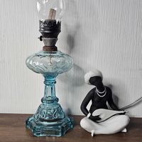 Старт с 1 Рубля !!! СССР Стеклянная синяя Лампа Керосиновая рабочая   !!!