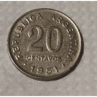 Аргентина 20 сентаво, 1951 (14-6-15)