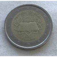 Испания 2 евро 2007 - 50 лет подписания Римского договора (книжка)