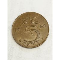Нидерланды 5 центов 1969