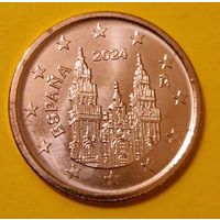 Испания 5 евроцентов 2024 стандартная монета из оборота