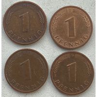 Германия 1 пфенниг 1977 г. G. Цена за 1 шт.