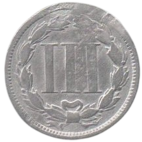 Соединённые Штаты Америки (США). 3 цента 1869. Редкая.