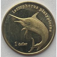 Муреа (Французская Полинезия) 1 доллар 2020 г. Парусник. Рыба